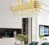 Lampadario di cristallo K9 di lusso contemporaneo apparecchio di illuminazione lampadari ovali in oro moderno luci a led lampada a sospensione per sala da pranzo MYY