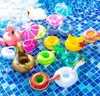 PVC Inflatable Drink Cup Holder Donut Flamingo Watermelon Pineapple Lovely Shaped Cup Mat Floating Mat Swimming Pool Party Props 7026