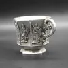 中国の民俗の古いチベットの銀の彫刻8つの不滅のカップ