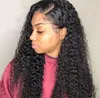 2021 Brasiliansk Kinky Curly Human Hair Wig För Kvinnor Pre Plucked Naturlig Hårlinje med Baby Remy Lace Front Wigs