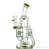 Glass Bong Heady Dab Rigs Hookahs Rotating Perc Double Function Water Pipe Recycler Oil Rig Glass Vatten Bongs med 14 mm