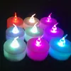 Led Tealight Tea kaarsen Vlamloos licht kleurrijke gele batterij bediende bruiloft Verjaardagsfeestje Kerstdecoratie