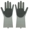 Magic Dishwash handskar för tvättdukar silikon rengöringshandskar med penslar kök hushåll gummi svamphandskar bil tvätt handske