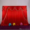 Ice silk fabric wedding backdrop with swags and tassel drape curtain for wedding stage event party birthday decoration258h