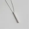 Autentisk 925 Sterling Silver Bar Pendant Choker Halsband Nya Chic Geometriska Halsband Fina Smycken För Kvinnor Kollar