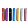 Bouteille de parfum rechargeable de 5ml, atomiseur de pulvérisation en aluminium Portable de 15 couleurs, bouteilles vides de parfum rechargées PF009