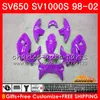 Body For SUZUKI SV650S SV400S SV1000S 98 99 00 01 02 26HC.15 SV 650S 400S 1000S glossy purple SV650 SV400 S 1998 1999 2000 2001 2002 Fairing