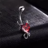 3 Colors Little Evil Shape Silver 316L Stainless Steel Jewelry Navel Bars Silver Belly Button Ring Navel Body Piercing Jewelry