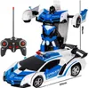 Robô de transformação do carro rc modelo de veículo esportivo robôs brinquedos deformação legal car kids toys presentes para meninos