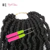 Ganchos de paixão 14 "Bomb Twists Twists Hair 24 Strands Spring Twist Black Marley Crochet Extensões Cabelo Sintético Cabelo