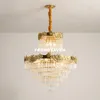 Free Shipping D65cm H72cm Brass E14 LED AC Luxury Crystal Bronze Chandeliers Lighting For Living room and Restaurant Chandelier