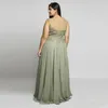 Atemberaubende Plus-Size-Spitzenkleider für die Brautmutter, transparente Abendkleider mit U-Ausschnitt und Pailletten, A-Linie, bodenlang, lange Chiffon-Mutterkleider