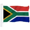 90x150cm جنوب افريقيا العلم رخيصة الثمن البوليستر طباعة أعلام وطنية معلق الطائر مع خواتم النحاس اثنين