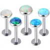 Opale lip Stud Pietra Labret Anello 16G Lip Stud Kit Gioielli per il corpo per le donne Orecchio Cartilagine Orecchino Piercing Ombligo