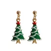 Creative Papai Noel CLAUS Árvore de natal Bell Studs Adoráveis ​​brincos