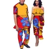 Afryka Styl Pary Odzież Dla Słodkich Miłośników Bazin Kobiety Sukienka Mężczyźni Zestawy Dashiki Plus Size Odzież ślubna Wyq163