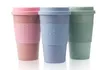 Tasse à café en Gel de silice, tasse en Fiber de paille de blé avec couvercle, gobelets en plastique pour voiture, tasses à café portables en Silicone, bouteille d'eau da167