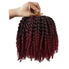 8 tum kort Marlybob virkning hår 6 liten bundleslot kinky curly crochet flätor ombre flätning hår syntetisk hårförlängning6218230