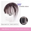 harmiu Clip dans les extensions de franges 3D humaines faites à la main 360 ° Invisible Natural Topper Bangs Hair