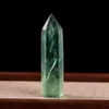100% naturlig fluoritkvarts kristallgrön randig fluoritpunkt läkning Hexagonal trollstavstens Sten Hemdekoration C19021601299M