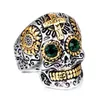 Wholesale- Steel Gothic Men Ring Jewelry Hip Hop Punk Skull Vintage Goth Rings Male Accessories Bijoux Anillos Hombre