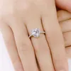 Anelli a cuore con strass per donna S925 Argento Matrimonio Fidanzamento Gioielli da sposa Cubic Zirconia Pietra Elegante Anello Accessori regalo