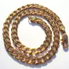 Heren Deluxe 22 K 23 K 24 K Thaise Baht Geel Solid Gold Authentieke Finish Necklace Curb Cubaanse Ketting 24 "Sieraden N 03