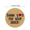 500pcs Kraft Paper thank you for your order 1inch sticker Heart Thanks for Shopping Small Shop Local gift Packaging sticker stationery