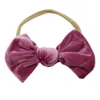 transporte New Baby Girl Velvet bowknot Headbands Laço de Cabelo Nylon Headband Acessórios Crianças Foto Props gratuito