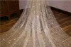 Shining Champagne Gold Wedding Veils 3 5M Cathedral Length Long Bridal Veil For Women Hair Wedding Accessories231A