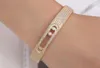 Donia Smycken Lyx Bangle European och American Fashion Exagted Geometric Mönster Koppar Micro-Inlaid Zircon Armband Personlig Designer Present