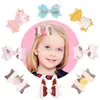 horse Flower Barrettes Bow Hair Clip cartoon Hair Bow With BB Clip kids Hair Accessories Boutique baby Sequin Glitter headwear C6553