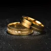 Casal de noivado de ouro anéis de Casamento Bandas Anéis para As Mulheres / Homens Amor De Aço Inoxidável CZ Promessa Jóias anel de jóias de luxo mulheres