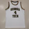 Basketbol Jersey Erkekler Chris Bosh Jersey # 4 Gürcistan Üniversitesi Teknoloji Koleji Dikişli Özel Dikişli Boyut S-5XL