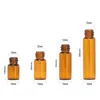 1ml 2ml 3ml 5 ml Amber Glass Bottle Mini Essential Oljeburkar Kosmetisk Prov Förpackning Parfym Storage Container Injektionsflaskor