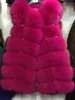 Fashion-Womens Winter Faux Fox Fur Gilet Waistcoat Jacket Coat Vest Outwear Gilet Kvinnor Varma Gilets Outwear Long Slim Vest Faux Fox Fur