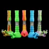 Narguilés Silicone Bécher Bongs Ensemble Trois Couches Filtration Tuyau D'eau Percolateur Tube Verre Bong avec Cendrier Fumer