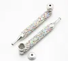 Spot ladies'brick metal pipe silver-white long mouth with pipe cap convenient tobacco gift tobacco