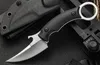 Coltello dritto da sopravvivenza all'aperto 1 pezzo D2 satinato / lama in pietra nera lavata G10 manico completo con Kydex