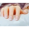 손톱 팁 패턴하면서 Nep Nagels 가짜 Ongles에 24PCS 화이트 핑크 프렌치 거짓 손톱 긴 아크릴 고전 전체 인공 보도