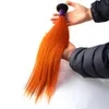 Capelli dritti brasiliani ombre 3 pacchetti si occupano di chiusura in pizzo remy bundle di capelli umani con chiusura colorato 1 byoyllo arancione scuro 5198446