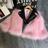 Girl fur Coat Jacket Imitation Artificial Fur Grass High Quality Plush+leather Fake 2 pieces Winter Kids baby girlClothes