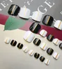 J-46 black and white metal wire glue type toenail with manicure fake nail patch
