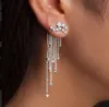 Mode Cubic Zircon Tassel Drop Earrings Lady Trendy Star Dangle Linear Women Smycken Gift