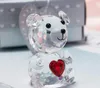 50 stks Crystal Bear Baby Shower Bruiloft Gunsten Jongen Meisje Doop Party Geschenken Pasgeboren Baby Geschenkdoos Groothandel SN881