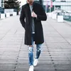 Męskie okopy płaszcze mężczyzn Trench płaszcza długie rękawie zimowe parkas solidny odzież wierzchnia brytyjska moda mody Men Classic Jacket Windbreaker Pl7b