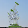 Ny ankomst dubbel återvinningsolja Rigar Heady Glass DAB Rig Glas Glas Vatten Bongs Sidecar Design Smidiga träffar med 14mm glasskål XL-320