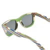 Marque de luxe 100% Nature en bois couleur rayure cadre lunettes de soleil femmes homme polarisé Steampunk lunettes de soleil livraison directe OEM 2017