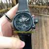 High Version 45mm 0124 Japon VK Quartz Chronograph Mouvement Skeleton Dial Mens Watch PVD Black Steel Case Rubber Sport Watch8239833