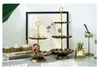 Three-tier Cake Rack Bar Products Wedding props Golden dessert stand European Restoration Cakes Plate Iron Art Makes Old Multi-storey Shelf